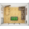 Garden cube internal top view sports room Garden cube internal top view sports room