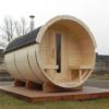 Sauna barrel 3 m Length with bigger window doors Sauna barrel 3 m Length with bigger window doors