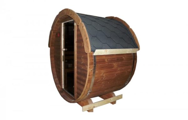 Tiny Sauna Barrel external view Tiny Sauna Barrel external view
