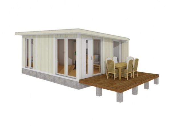 virtual external view of cabin and decking virtual external view of cabin and decking